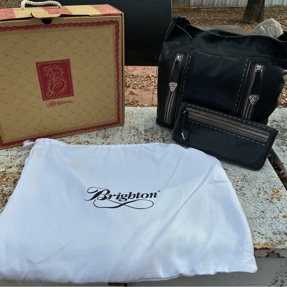 Brighton Black Shoulder Bag with Wallet